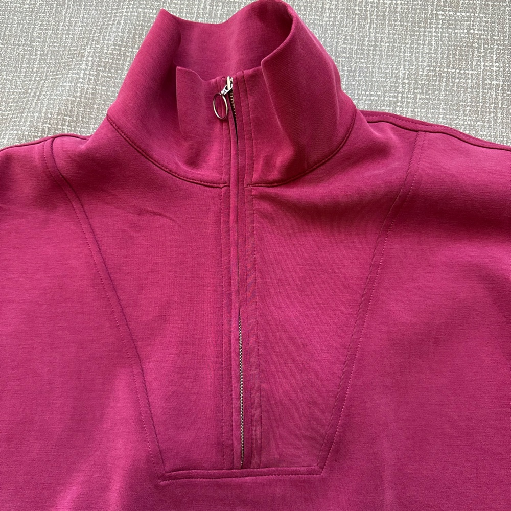 Sweaty Betty Cropped Half Zip Sweatshirt Dolman Sleeve Soft Scuba Pink Women M - Picture 5 of 11